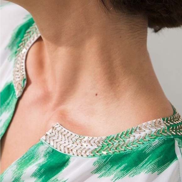 Chico’s Bead embellished  V-Neck Tunic / Puncho - Picture 3 of 7